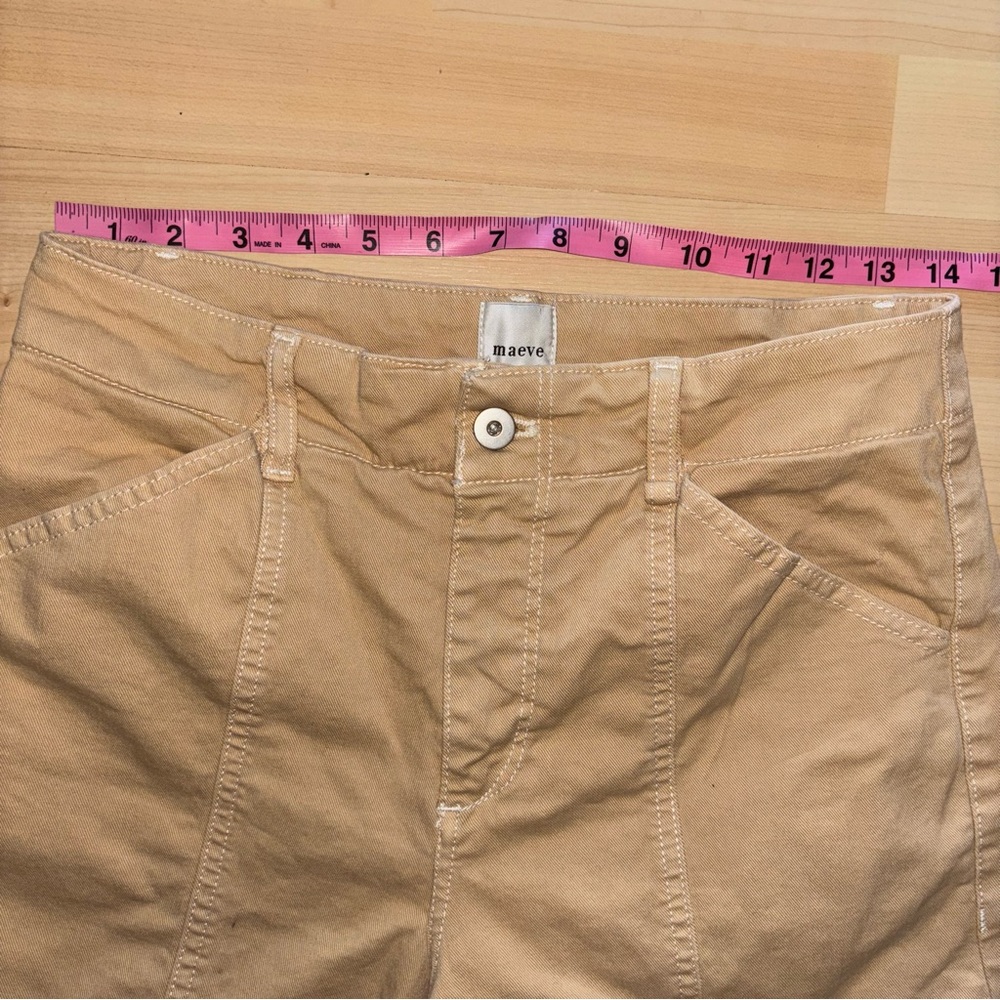 MAEVE The Delaney Crop Clean-Seamed High-Rise Wide-Leg Jeans 29P Soft Beige - Picture 9 of 12